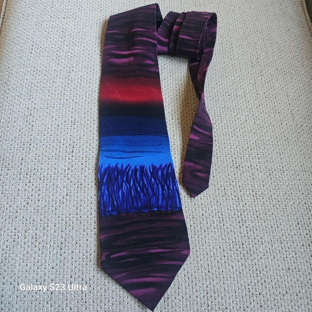 J.GARCIA, Wetlands I Collection 14, 100% Silk, vintage, rare, unique design, 56"